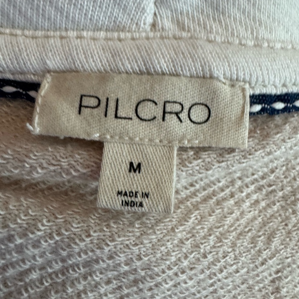 Anthropologie Pilcro Wharfside V-Neck Hooded Sweatshirt in Neutral Size M - Picture 8 of 10